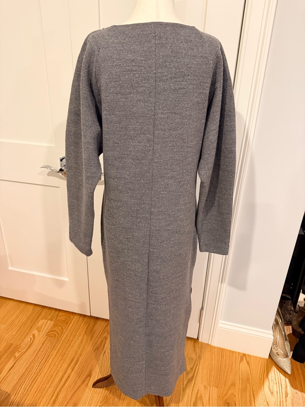 COS Grey Wool Knit Midi Dress with Side Slit - Picture 9 of 16